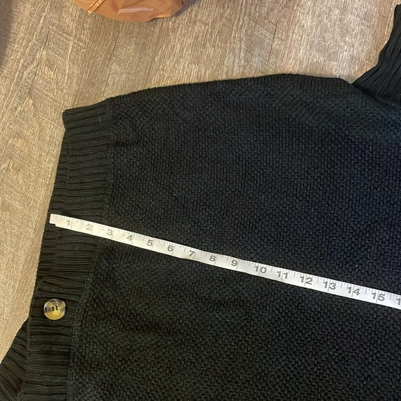 Loft Black Chunky Knit Cowl Neck Poncho Sweater size M/L - Picture 11 of 14